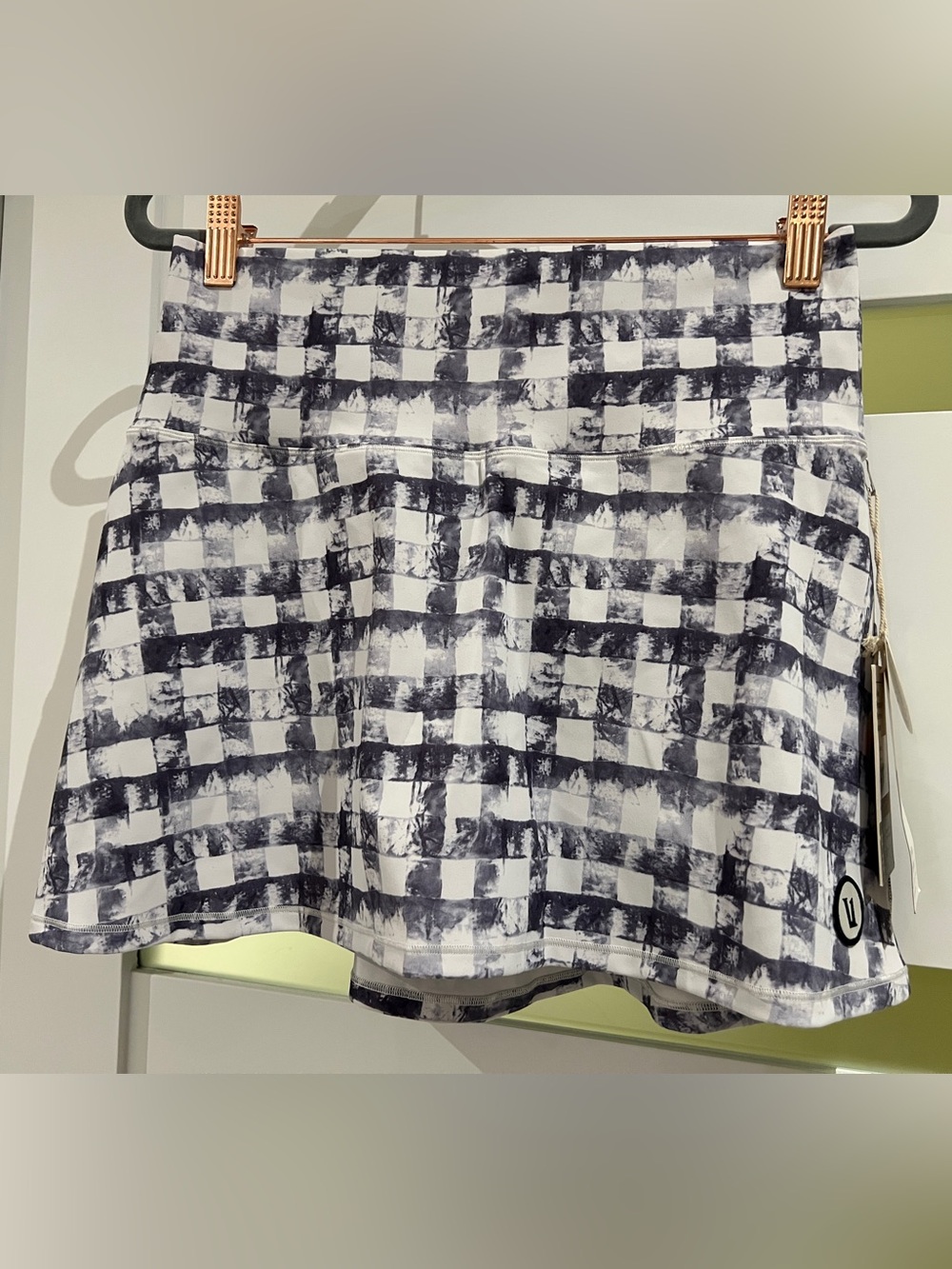 NEW Rare Vuori Volley Skirt Performance Skort Glacier Hydro Plaid Small NWT
